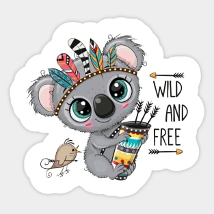 Cute koala with arrows Sticker